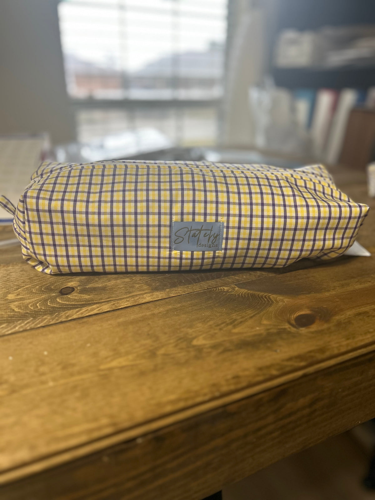 Plaid Purple & Gold Hair Tools Bag