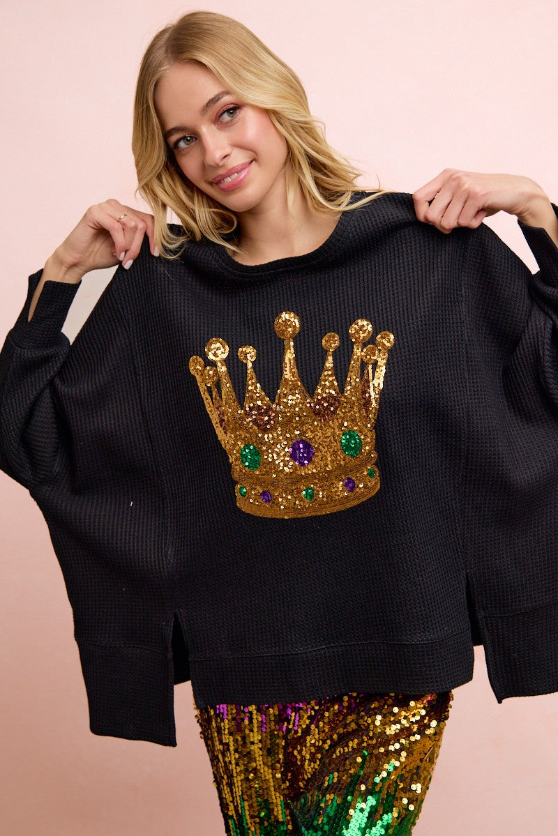 Crown Sequin Crewneck