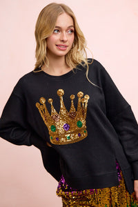 Crown Sequin Crewneck