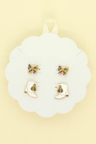 Mardi Gras Boot & Bow Set