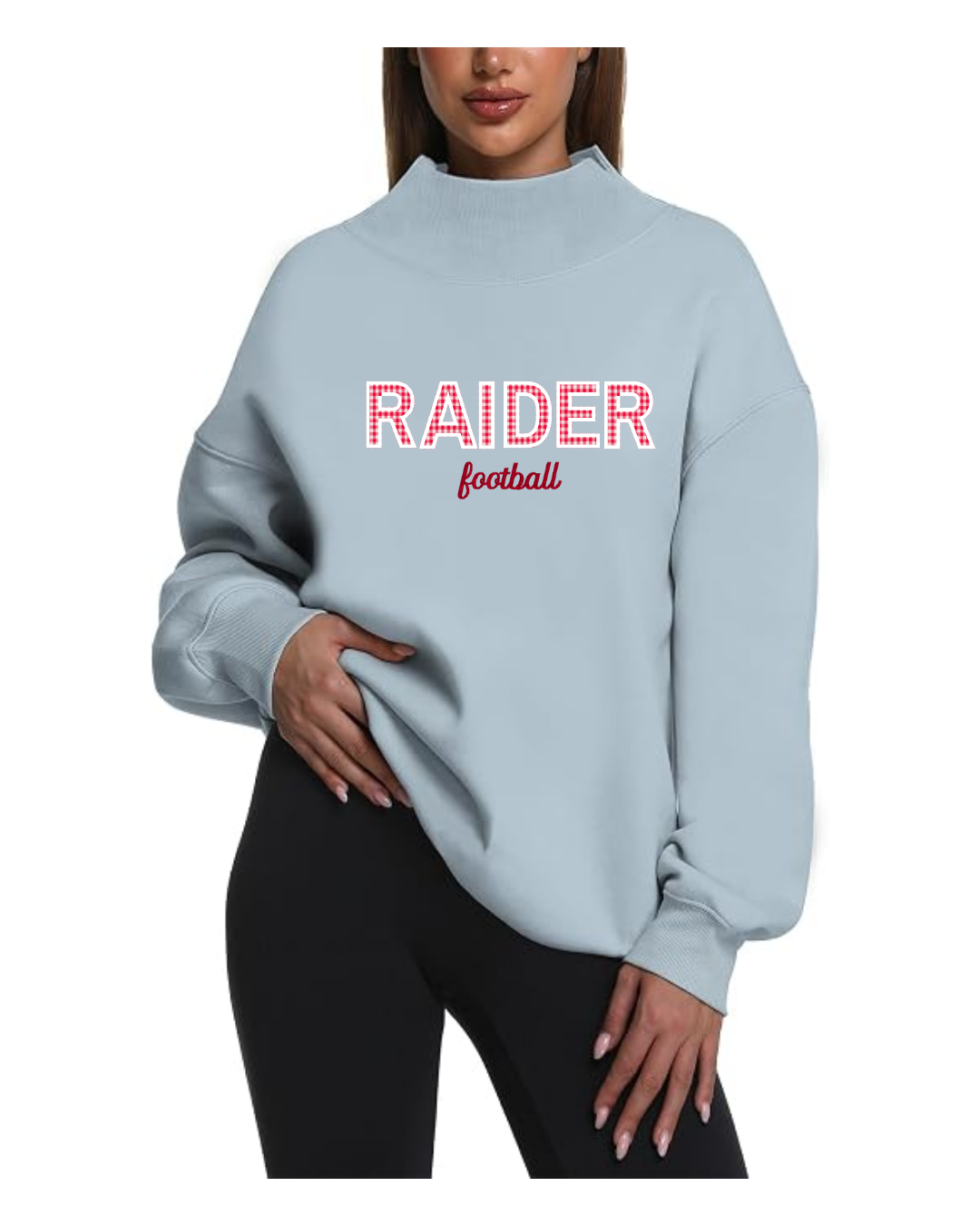 Raider Football Mockneck Sweatshirt