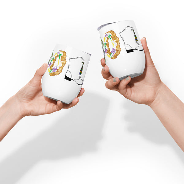 Mardi Gras NOLA Wine tumbler